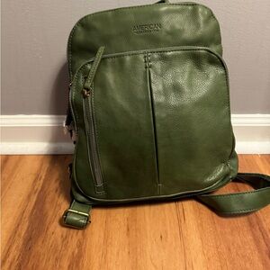 American Leather Co. Green Leather Backpack
